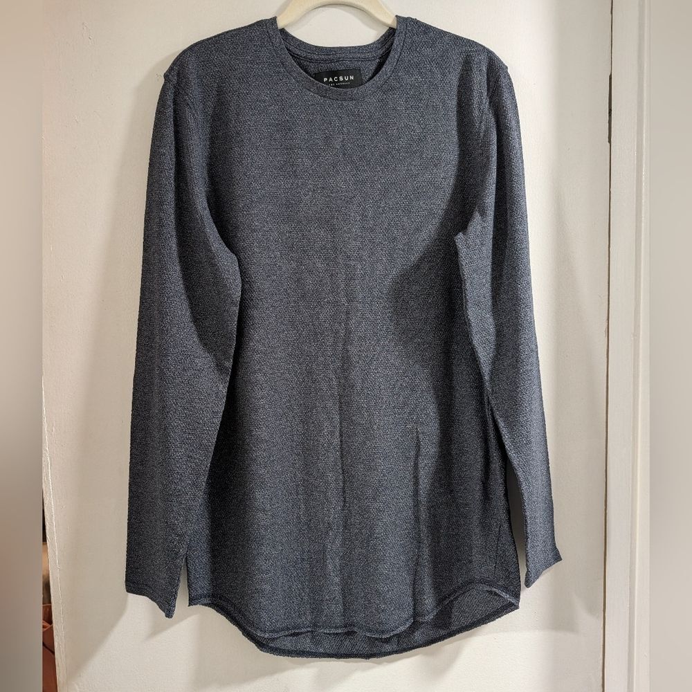 PacSun Men's Blue/Gray Long Sleeve Shirt